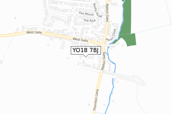 YO18 7BJ map - large scale - OS Open Zoomstack (Ordnance Survey)