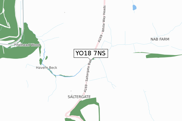 YO18 7NS map - small scale - OS Open Zoomstack (Ordnance Survey)