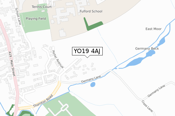 YO19 4AJ map - large scale - OS Open Zoomstack (Ordnance Survey) YO19 4AJ map - large scale - OS Open Zoomstack (Ordnance Survey)