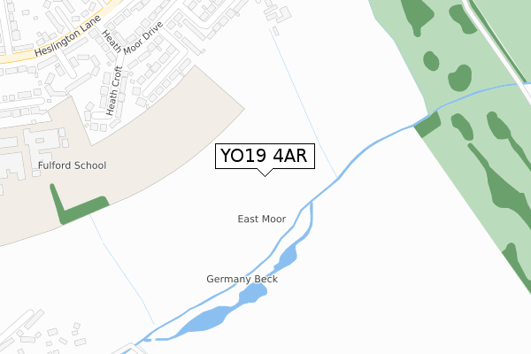 YO19 4AR map - large scale - OS Open Zoomstack (Ordnance Survey)