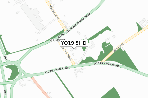YO19 5HD map - large scale - OS Open Zoomstack (Ordnance Survey)