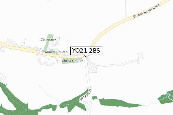 YO21 2BS map - large scale - OS Open Zoomstack (Ordnance Survey)