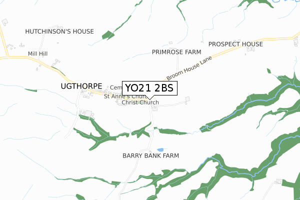 YO21 2BS map - small scale - OS Open Zoomstack (Ordnance Survey)
