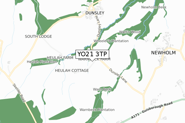 YO21 3TP map - small scale - OS Open Zoomstack (Ordnance Survey)
