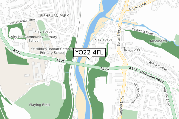 YO22 4FL map - large scale - OS Open Zoomstack (Ordnance Survey)