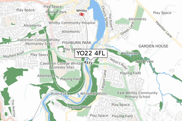 YO22 4FL map - small scale - OS Open Zoomstack (Ordnance Survey)