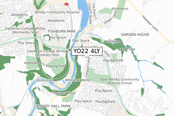 YO22 4LY map - small scale - OS Open Zoomstack (Ordnance Survey)