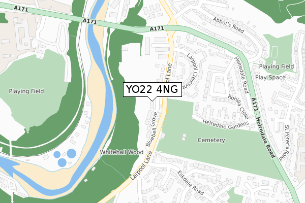 YO22 4NG map - large scale - OS Open Zoomstack (Ordnance Survey)