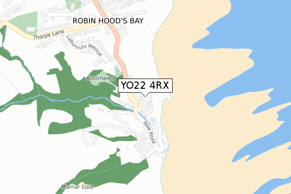 YO22 4RX map - large scale - OS Open Zoomstack (Ordnance Survey)