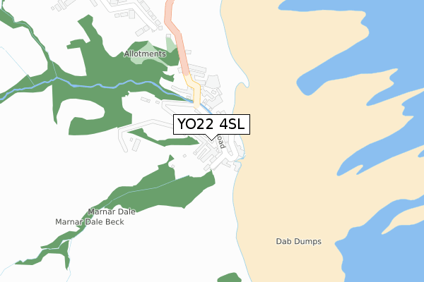 YO22 4SL map - large scale - OS Open Zoomstack (Ordnance Survey)