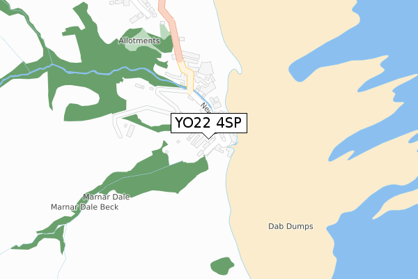 YO22 4SP map - large scale - OS Open Zoomstack (Ordnance Survey)