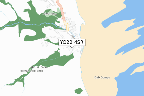 YO22 4SR map - large scale - OS Open Zoomstack (Ordnance Survey)