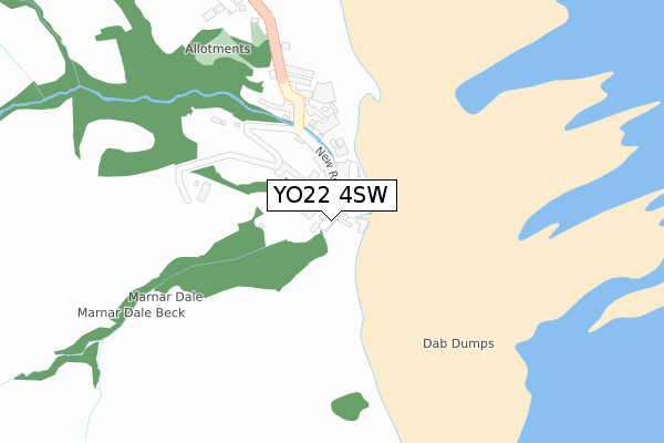 YO22 4SW map - large scale - OS Open Zoomstack (Ordnance Survey)