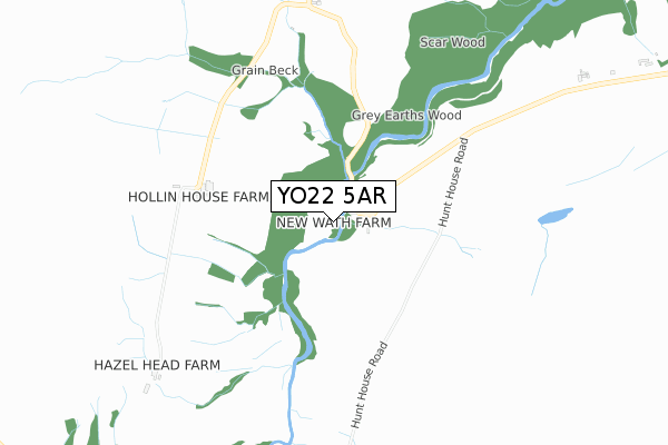 YO22 5AR map - small scale - OS Open Zoomstack (Ordnance Survey)