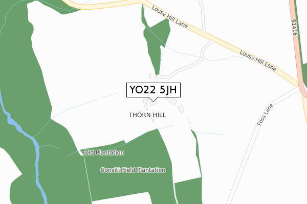 YO22 5JH map - large scale - OS Open Zoomstack (Ordnance Survey)