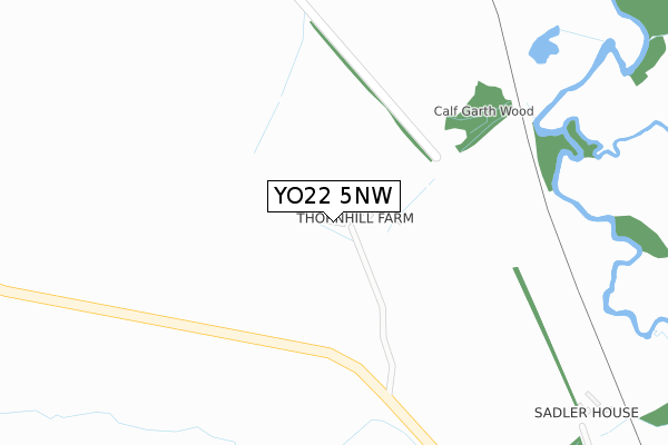 YO22 5NW map - large scale - OS Open Zoomstack (Ordnance Survey)