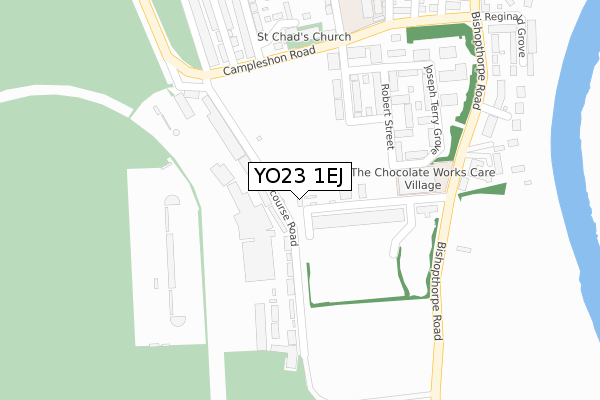 YO23 1EJ map - large scale - OS Open Zoomstack (Ordnance Survey)