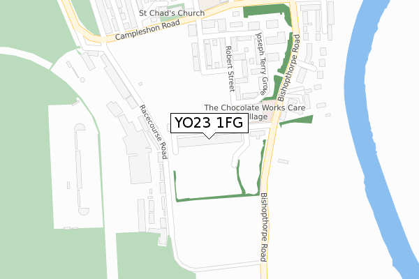 YO23 1FG map - large scale - OS Open Zoomstack (Ordnance Survey)