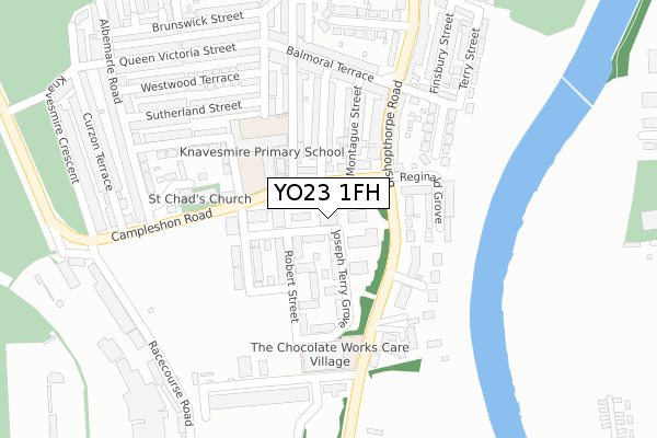 YO23 1FH map - large scale - OS Open Zoomstack (Ordnance Survey)