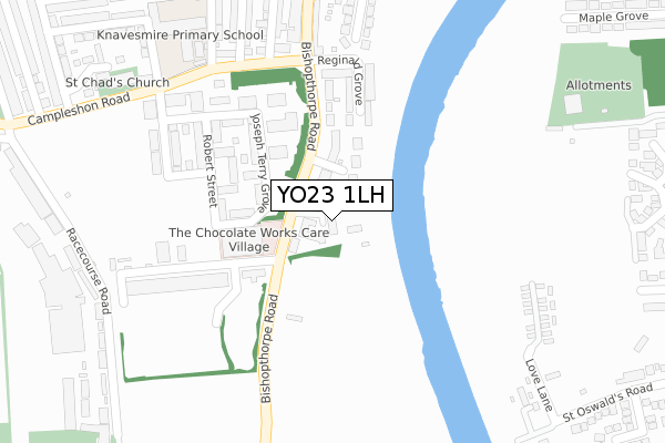 YO23 1LH map - large scale - OS Open Zoomstack (Ordnance Survey)