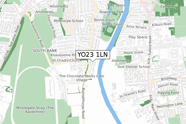 YO23 1LN map - small scale - OS Open Zoomstack (Ordnance Survey) YO23 1LN map - small scale - OS Open Zoomstack (Ordnance Survey)