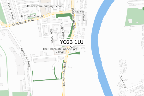 YO23 1LU map - large scale - OS Open Zoomstack (Ordnance Survey)