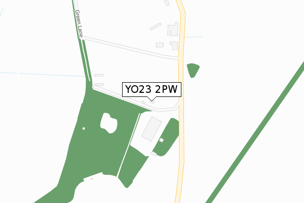 YO23 2PW map - large scale - OS Open Zoomstack (Ordnance Survey)