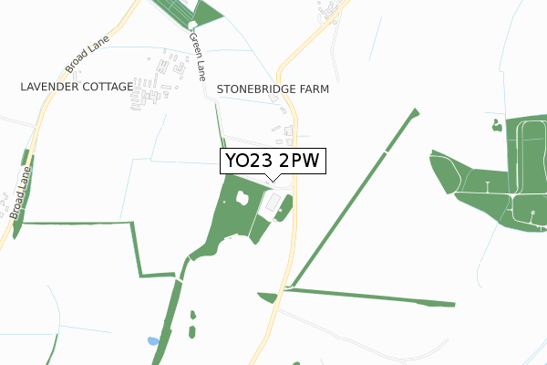 YO23 2PW map - small scale - OS Open Zoomstack (Ordnance Survey)