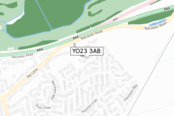 YO23 3AB map - large scale - OS Open Zoomstack (Ordnance Survey)