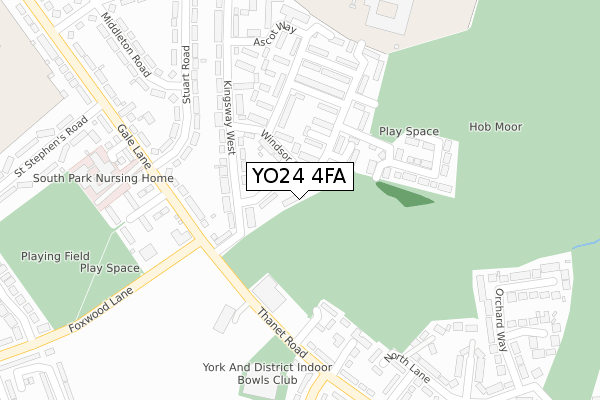 YO24 4FA map - large scale - OS Open Zoomstack (Ordnance Survey)