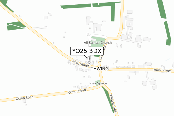 YO25 3DX map - large scale - OS Open Zoomstack (Ordnance Survey)