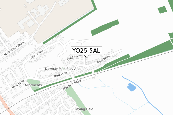 YO25 5AL map - large scale - OS Open Zoomstack (Ordnance Survey)