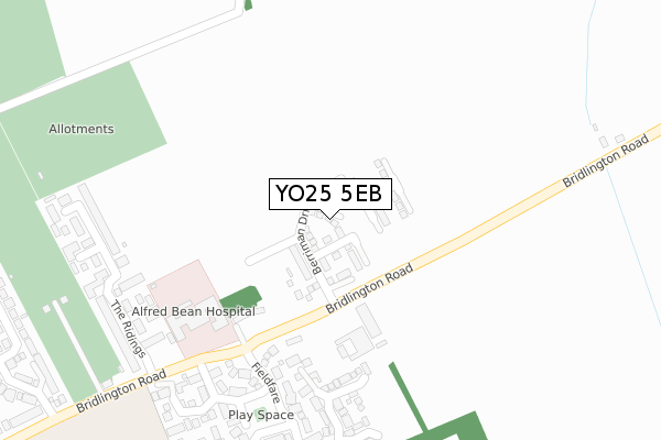 YO25 5EB map - large scale - OS Open Zoomstack (Ordnance Survey)