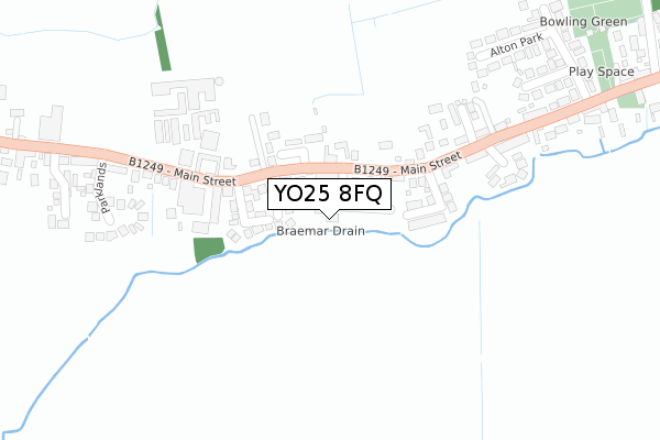YO25 8FQ map - large scale - OS Open Zoomstack (Ordnance Survey)