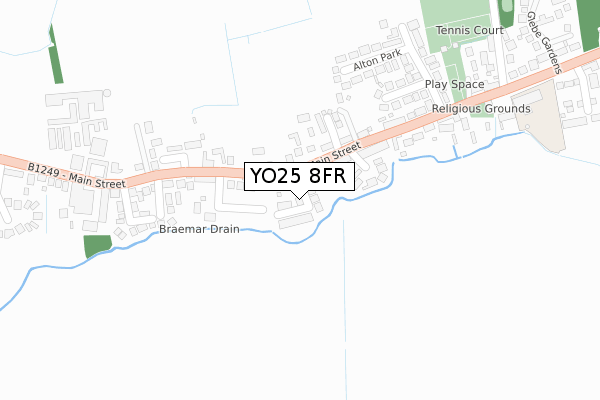 YO25 8FR map - large scale - OS Open Zoomstack (Ordnance Survey)