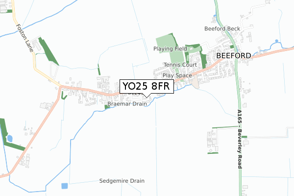YO25 8FR map - small scale - OS Open Zoomstack (Ordnance Survey)
