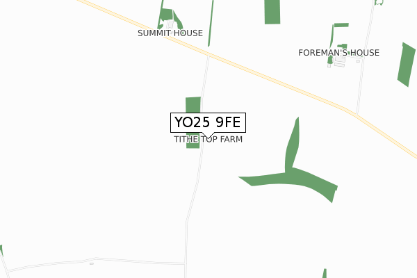 YO25 9FE map - small scale - OS Open Zoomstack (Ordnance Survey)