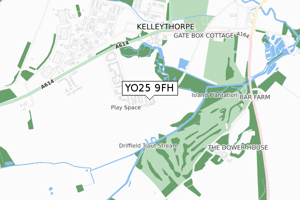 YO25 9FH map - small scale - OS Open Zoomstack (Ordnance Survey)