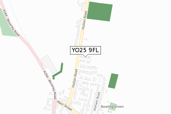 YO25 9FL map - large scale - OS Open Zoomstack (Ordnance Survey)