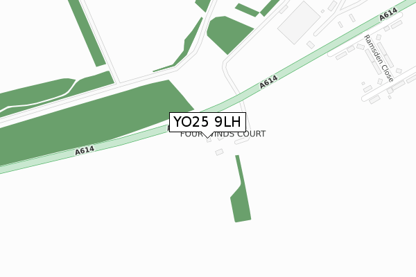 YO25 9LH map - large scale - OS Open Zoomstack (Ordnance Survey)