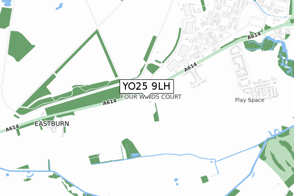 YO25 9LH map - small scale - OS Open Zoomstack (Ordnance Survey)