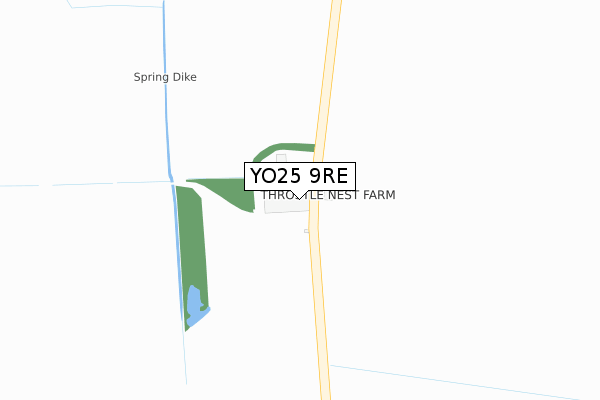 YO25 9RE map - large scale - OS Open Zoomstack (Ordnance Survey)