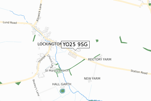 YO25 9SG map - small scale - OS Open Zoomstack (Ordnance Survey)