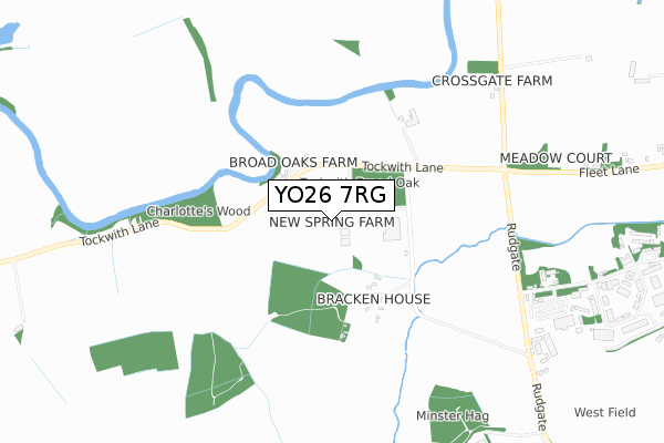 YO26 7RG map - small scale - OS Open Zoomstack (Ordnance Survey)