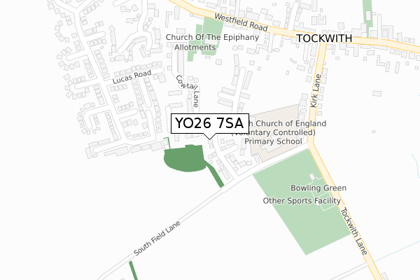 YO26 7SA map - large scale - OS Open Zoomstack (Ordnance Survey)