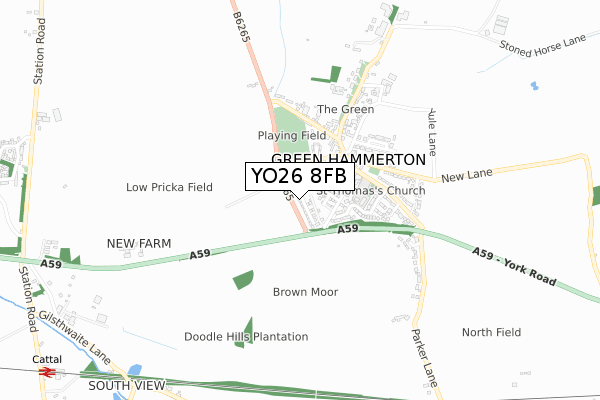 YO26 8FB map - small scale - OS Open Zoomstack (Ordnance Survey)