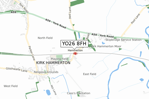 YO26 8FH map - small scale - OS Open Zoomstack (Ordnance Survey)