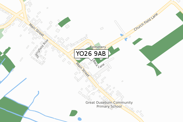 YO26 9AB map - large scale - OS Open Zoomstack (Ordnance Survey)