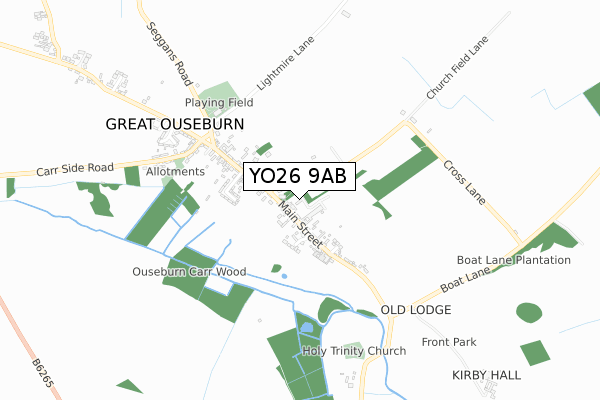 YO26 9AB map - small scale - OS Open Zoomstack (Ordnance Survey)