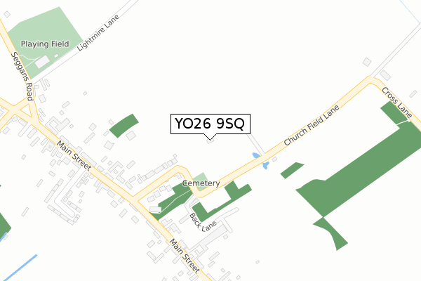 YO26 9SQ map - large scale - OS Open Zoomstack (Ordnance Survey)